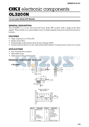 OL3200N datasheet - 1.3 lm Laser-Diode DIP Module