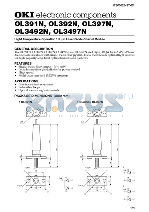 OL3497N datasheet - Hight Temperature Operation 1.3 mm Laser-Diode Coaxial Module