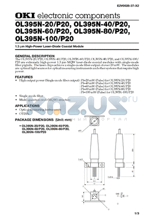 OL395N-20 datasheet - 1.3 lm High-Power Laser-Diode Coaxial Module