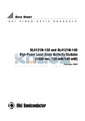 OL4121N-140 datasheet - High-Power Laser Diode Butterfly Modules(1480 nm, 120 mW/140 mW)