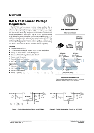 NCP630GD2TR4 datasheet - 3.0 A Fast Linear Voltage Regulators