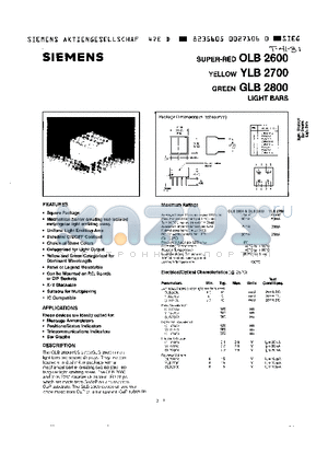 OLB2600 datasheet - LIGHT BARS