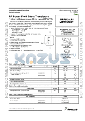 MRF373ALSR1 datasheet - RF Power Field Effect Transistors