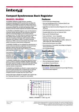 ISL8024AIRTAJZ datasheet - Compact Synchronous Buck Regulator