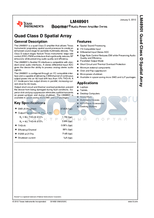 LM48901 datasheet - Audio Power Amplifier Series