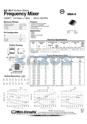 MBA-9 datasheet - Frequency Mixer