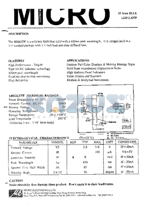 MBB32W datasheet - 3mm BLUE LED LAMP