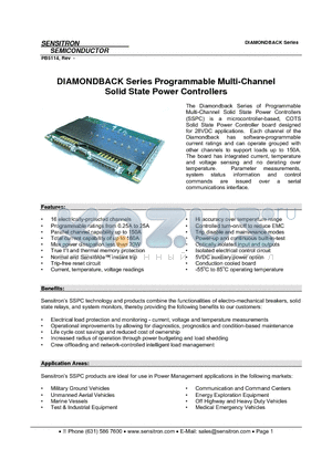 PB5114 datasheet - DIAMONDBACK Series Programmable Multi-Channel Solid State Power Controllers