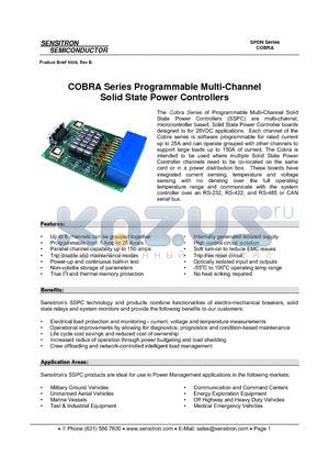 PB5038 datasheet - COBRA Series Programmable Multi-Channel Solid State Power Controllers