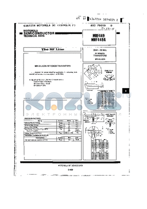 MRF449A datasheet - RF POWER TRANSISTORS