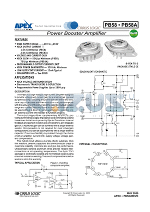 PB58A datasheet - Power Booster Amplifier