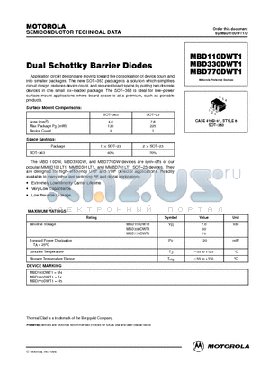 MBD330D datasheet - Dual Schottky Barrier Diodes