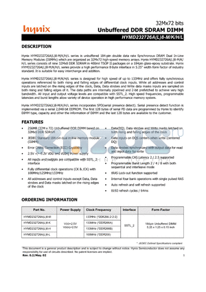 HYMD232726A8J-J datasheet - Unbuffered DDR SDRAM DIMM