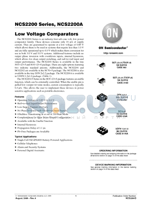 NCS2201SN1T1 datasheet - Low Voltage Comparators