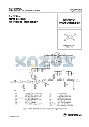 MRF6401PHT datasheet - NPN Silicon RF Power Transistor
