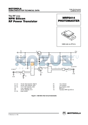 MRF6414PHT datasheet - NPN Silicon RF Power Transistor