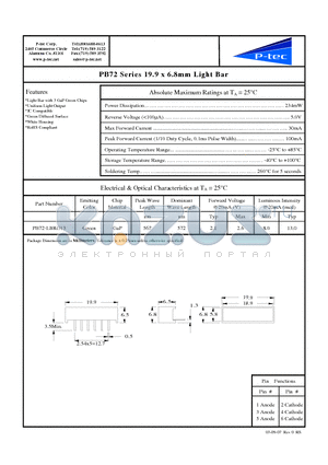 PB72-LBRG13 datasheet - 19.9 x 6.8mm Light Bar