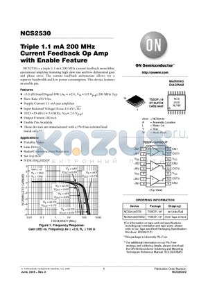 NCS2530DTB datasheet - Triple 1.1 mA 200 MHz Current Feedback Op Amp with Enable Feature