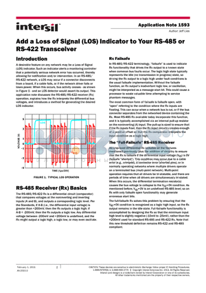 ISL83080E-88E datasheet - Add a Loss of Signal (LOS) Indicator to Your RS-485 or RS-422 Transceiver