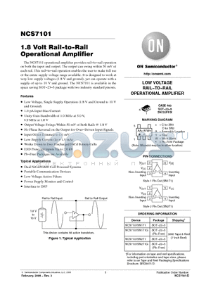 NCS7101SN1T1 datasheet - 1.8 Volt Rail−to−Rail Operational Amplifier