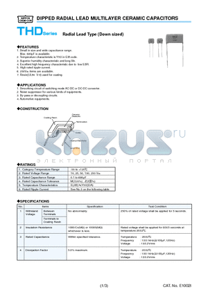 KHD251E105M76A0T00 datasheet - DIPPED RADIAL LEAD MULTILAYER CERAMIC CAPACITORS