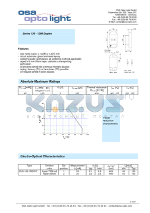 OLS-130HSD/HY-CX-TD datasheet - Series 130 - 1206 Duplex