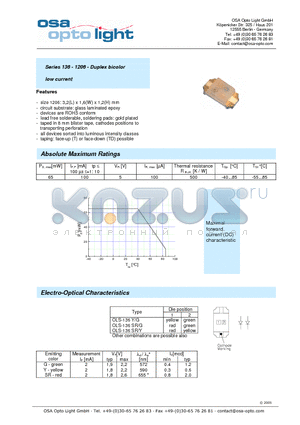 OLS-136Y/G-X-TD datasheet - Series 136 - 1206 - Duplex bicolor low current