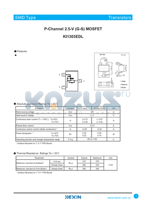 KI1303EDL datasheet - P-Channel 2.5-V (G-S) MOSFET