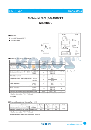 KI1304BDL datasheet - N-Channel 30-V (D-S) MOSFET