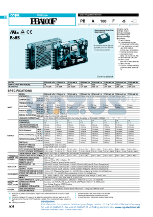 PBA100F-15 datasheet - Unit type
