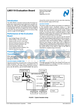 LM5119 datasheet - Evaluation Board Input Voltage Range: 14V to 55V