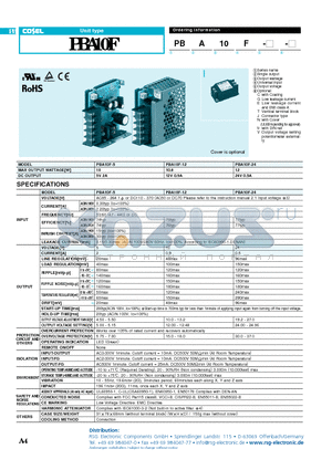 PBA10F datasheet - Unit type