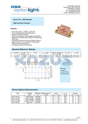 OLS-150HR-X-TD datasheet - Series 150 - 1206 Standard High luminous intensity