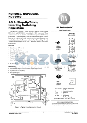 NCV3063 datasheet - 1.5 A, Step−Up/Down/Inverting Switching Regulators