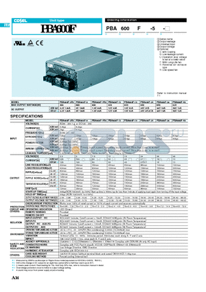 PBA600F-5 datasheet - PBA600F