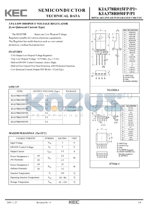 KIA378R020FP/PI datasheet - BIPOLAR LINEAR INTEGRATED CIRCUIT