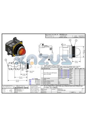 PLB3-110 datasheet - 30 mm Metal Pilot Light PLBx-yyy