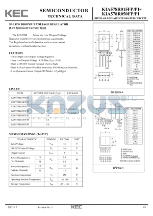 KIA578R020FP/PI datasheet - BIPOLAR LINEAR INTEGRATED CIRCUIT