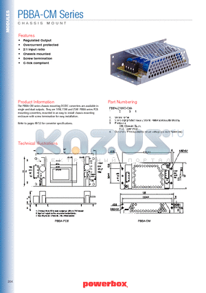 PBBA-2505G-CM datasheet - CHASSIS MOUNT