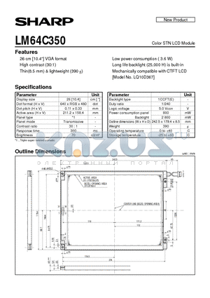 LM64C350 datasheet - Color STN LCD Module