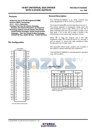 HG74ALVC162835C datasheet - 18-BIT UNIVERSAL BUS DRIVER WITH 3-STATE OUTPUTS