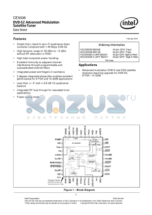 HGCE5038882068 datasheet - DVB-S2 Advanced Modulation Satellite Tuner