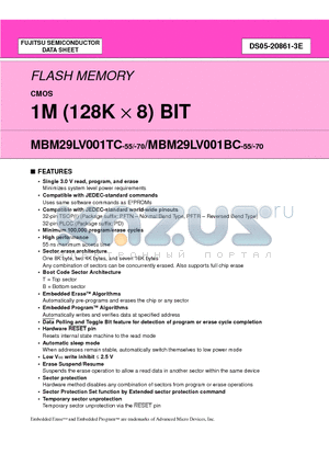 MBM29LV001TC datasheet - 1M (128K x 8) BIT