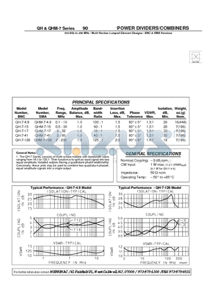 QH-7-41 datasheet - POWER DIVIDERS/COMBINERS