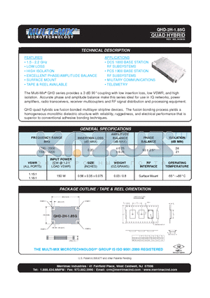 QHD-2H-1.85G datasheet - QUAD HYBRID