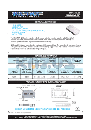 QHD-2H-2.3G datasheet - QUAD HYBRID