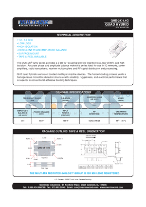 QHD-2X-1.4G datasheet - QUAD HYBRID