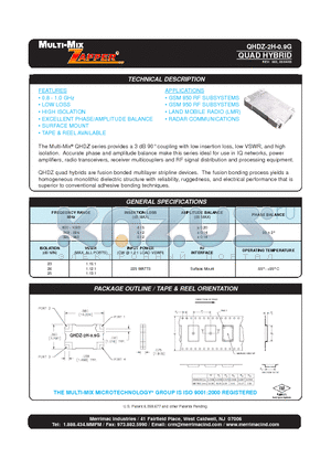 QHDZ-2H-0.9G datasheet - QUAD HYBRID