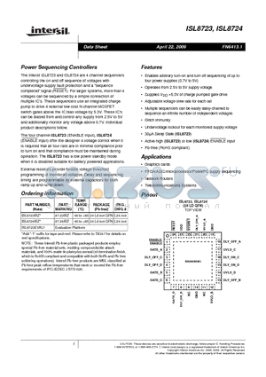 ISL8724 datasheet - Power Sequencing Controllers