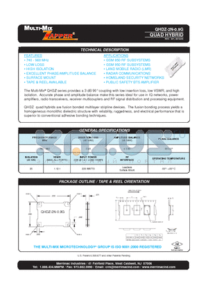 QHDZ-2N-0.9G datasheet - QUAD HYBRID